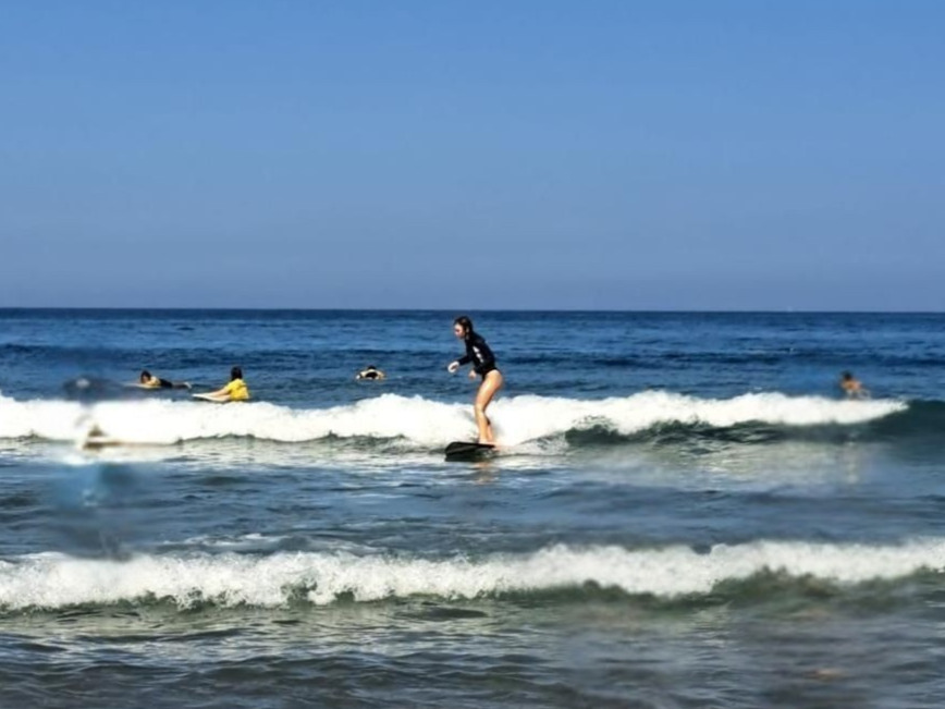 Surf lesson on beach