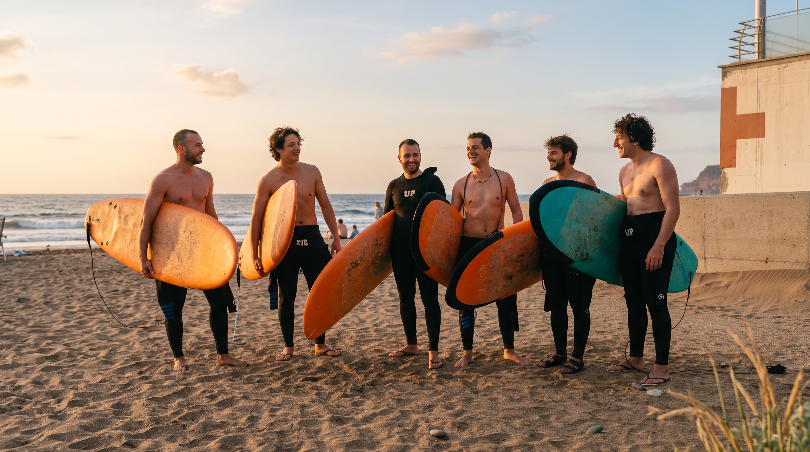 Surf lesson on beach