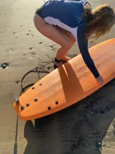 Surf lesson on beach